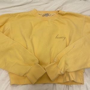 “Honey” Embroidered Cropped Sweatshirt